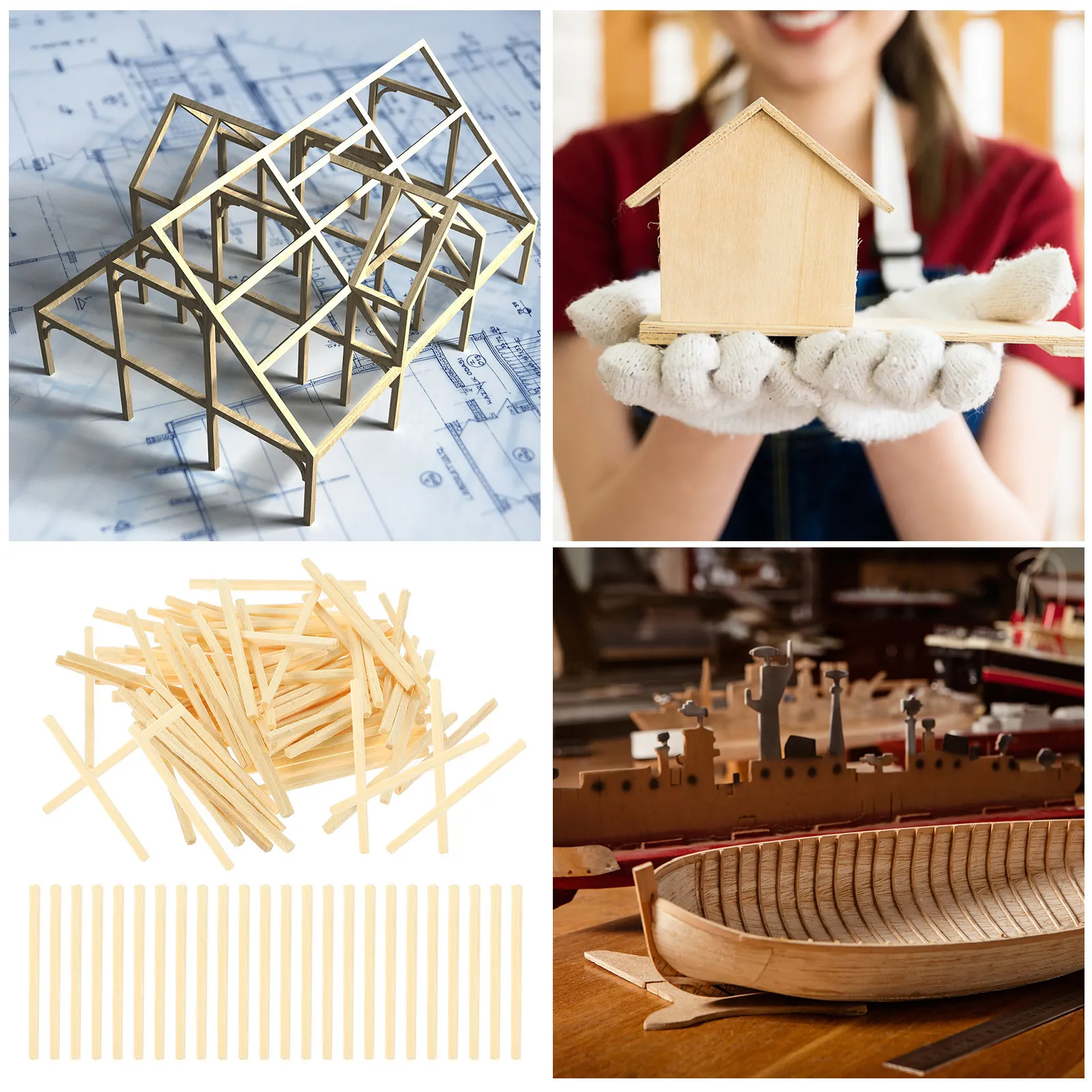 

3 упаковки деревянных дюбелей-стержней для DIY проектов, изготовления мелкой мебели, аксессуары для рукоделия, деревянные палочки для поделок, мини-строительные материалы