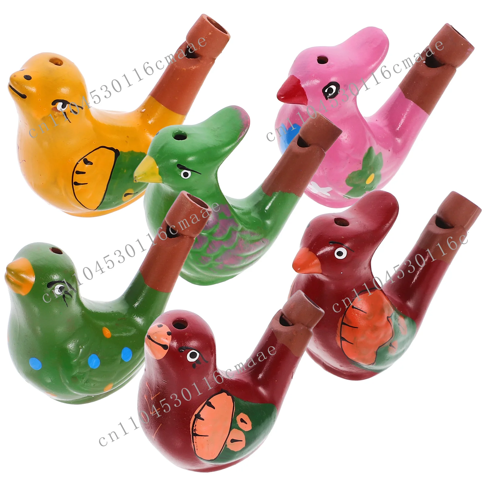 NEW 6 pcs Colorful Ceramic Bird Whistle Set Kids Toddler Water Shape Musical Toy Party Favors Gift Birthday