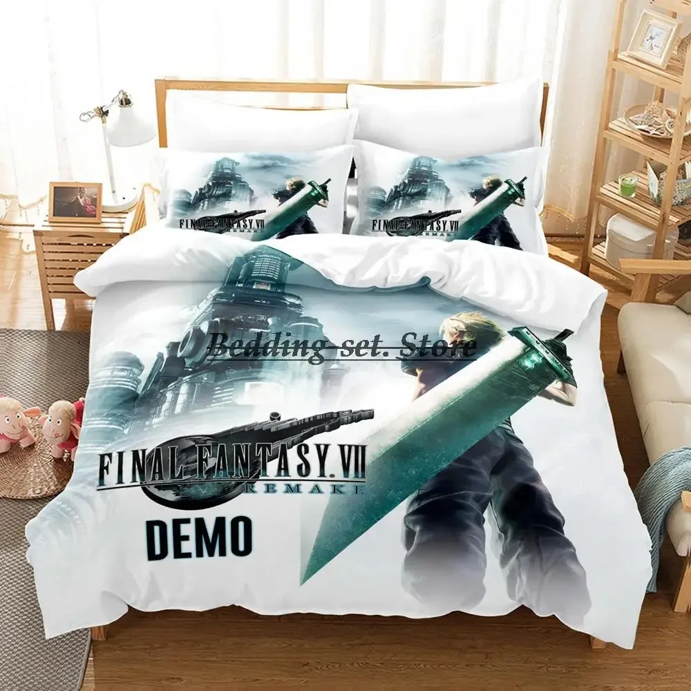 Final fantasy Bedding Set Single Twin Full Queen King Size Bed Set Aldult Kid Bedroom Duvetcover Sets 3D Anime Bed Sheet Set