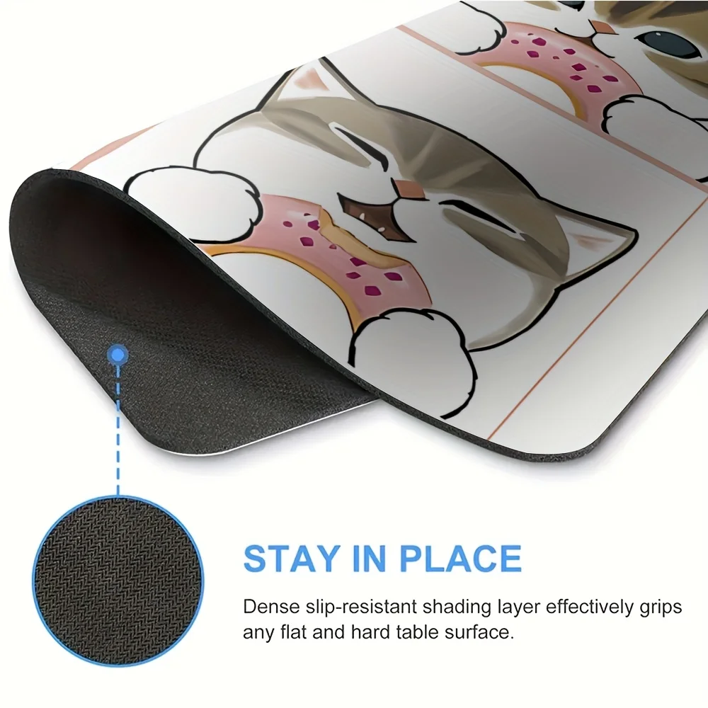 Cute cartoon shark cat pattern mouse pad square rubber table mat small portable durable desktop pads Pc accessorys decoration