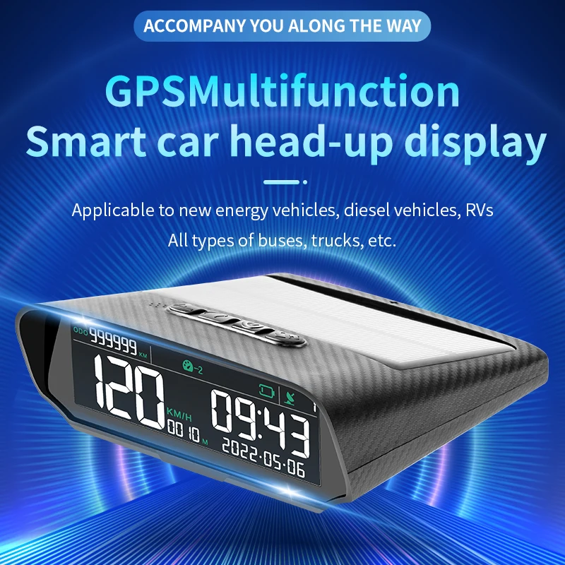 

Solar HUD GPS Car Head Up Display X100 Wireless Speedometer Display Speed Satellite Time Date Auto Adjust Screen Brightness Car