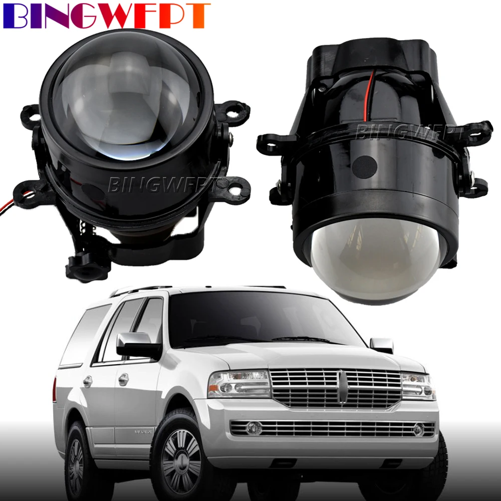 2Pcs Fog Lights Bixenon Lens For Lincoln Navigator 5.4L V8 2007 2008 2009 2010 2011 2012 2013 2014 Car LED Bulb DRL 12V H11 HID