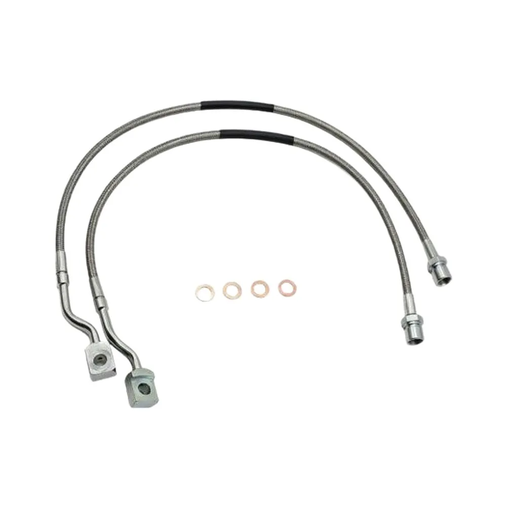 2PCS Stainless Steel Extended Front Brake Lines 89370 for Chevy For Silverado 1500 2007-2019 For Sierra 1500 2007-2019