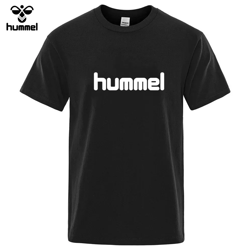 Summer City Street Fashion Men\'s Brand HUMMEL T-shirt Daily Casual Short Sleeve Top, Outdoor Sports T-shirt Women\'s T-shirt