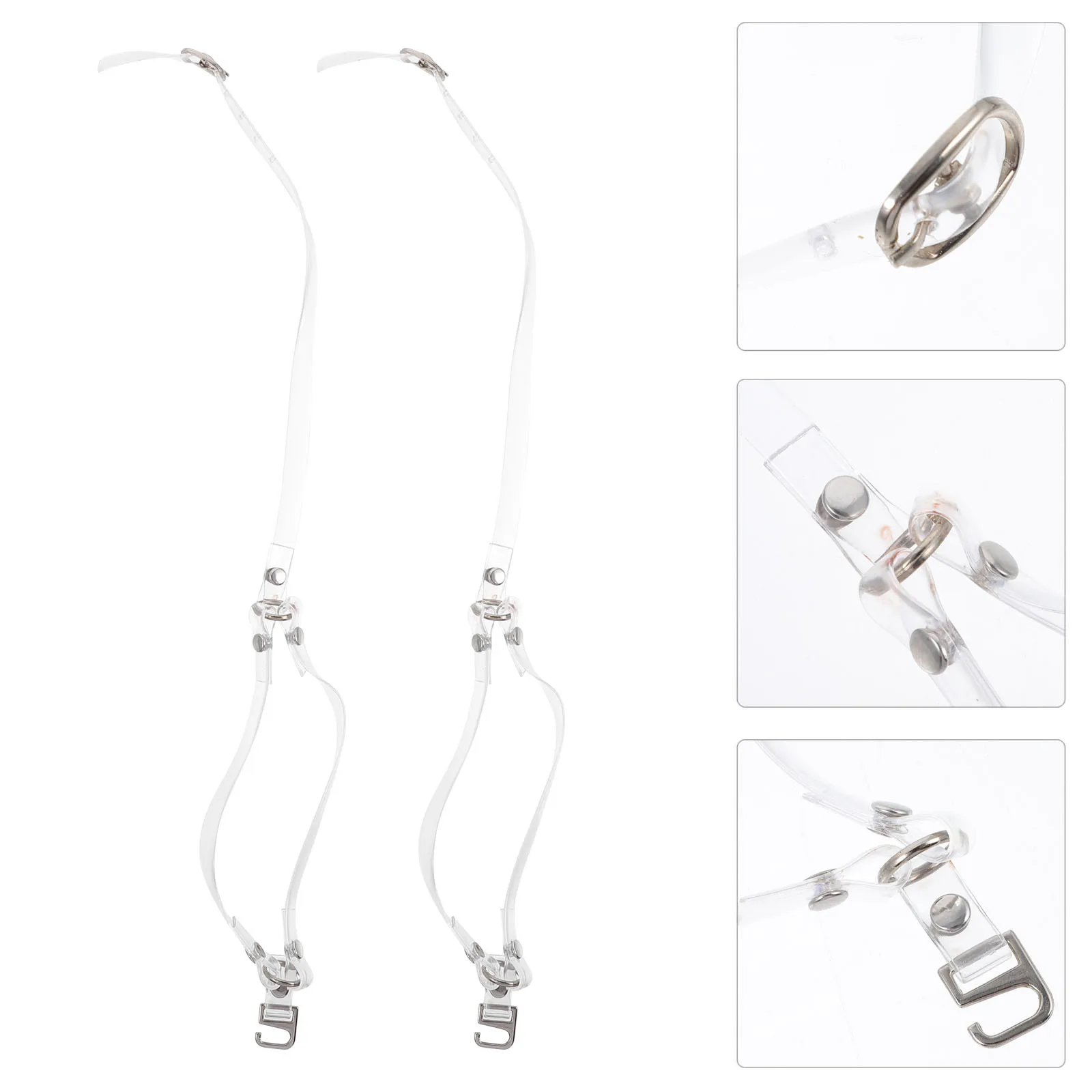 

2Pairs Anti-Loose High Heels Shoe Straps Adjustable PU Triangle Bundle Shoelace Metal Buckle Non-Slip High Heels