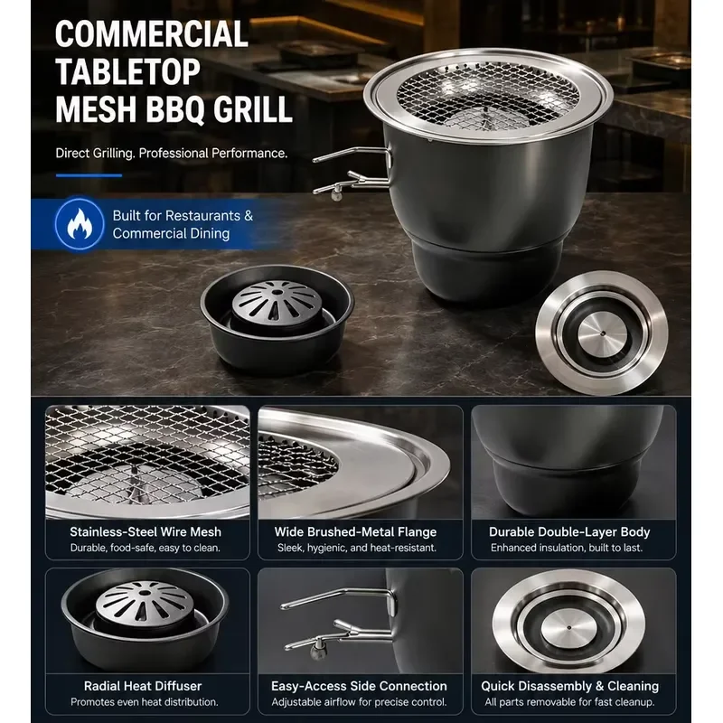Commercial Stainless Steel Gas Grill ETL Certified Professional Outdoor BBQ Grill for Catering Restaurant Heavy Duty Cooking