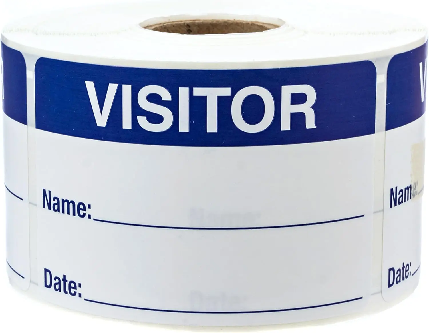 

500 Blue White Visitor Labels 2x3 Inch Easy Write On Hall Pass for School Business