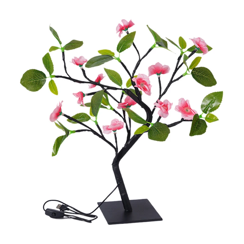 

24 LED Blossom Tree Light with Switch, LED Artificial Flower Bonsai Tree Table Top Lamp Tree Centerpieces Christmas Decoration