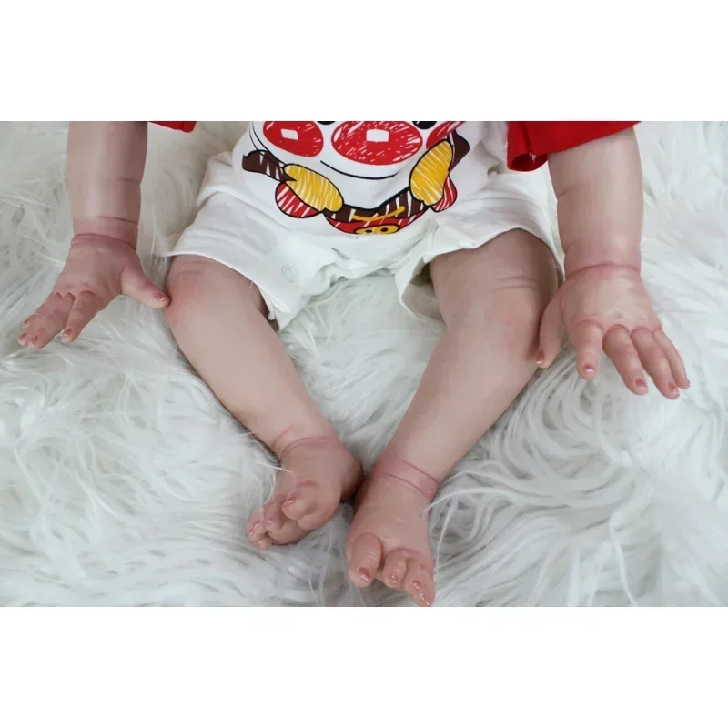 60CMリアルな24インチリアルタッチ3Dペイント肌色シリコンリボーン幼児ベビー完成人形布製ボディリボーンドール