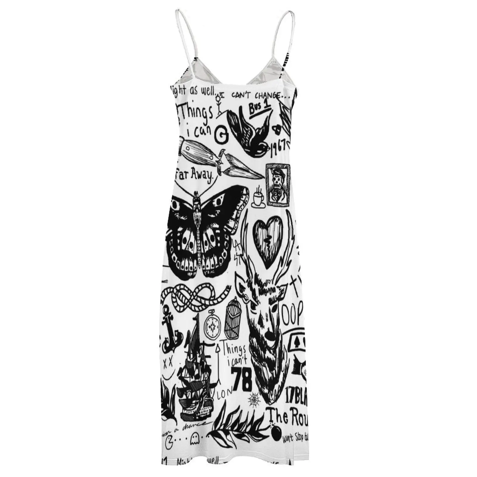 Tattoos Collage Sleeveless Dress women dresses women's summer clothing 2024