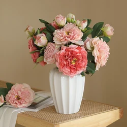1PC Luxury 2 Head Peony Artificial Flowers Wedding Home Decoration Fake Flowers Simulation Living Room Porch Party Decoration