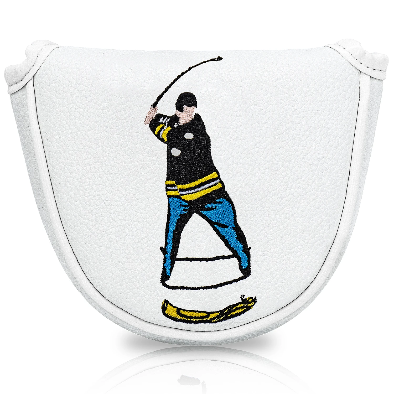 1PC Golfer Swing Pattern Mallet Golf Putter Headcover, Secure Fit Putter Protector, Soft And Scratch Resistant, Easy To Clean