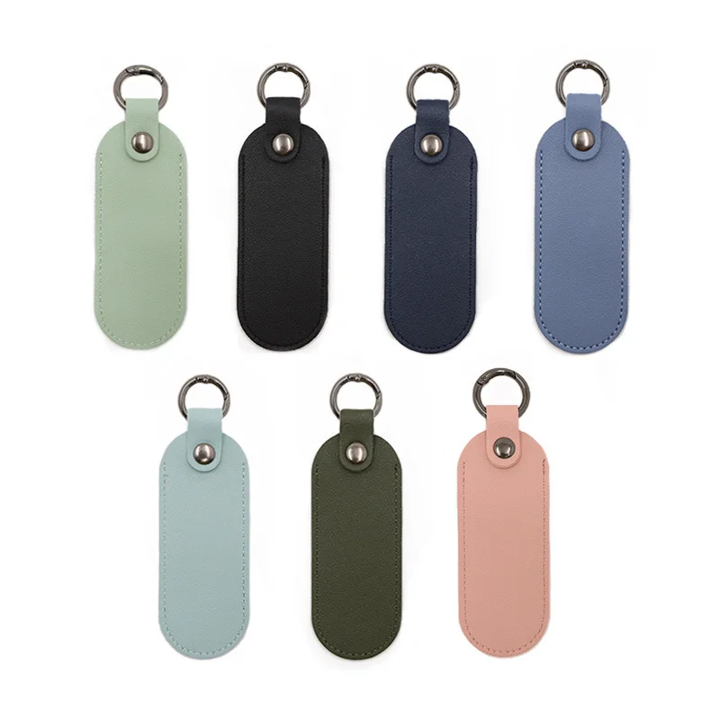PU Leather USB Drive Protective Cover Metal Ring USB Drive Leather Cover Waterproof and Dustproof Portable Storage Bag Keychain