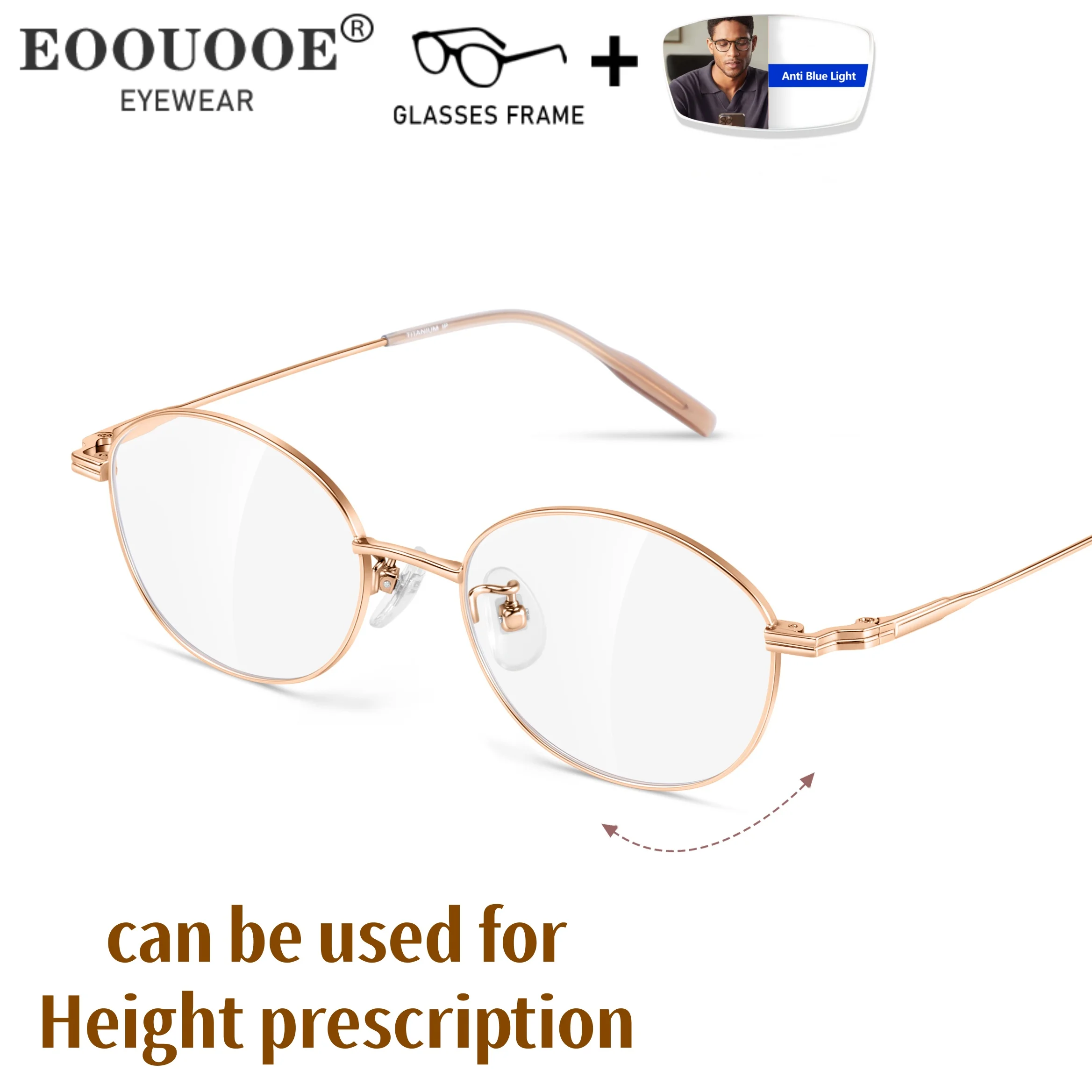 New Pure Titanium Glasses Small Size High Quality Women Eyeglass Frame Prescription Myopia Lenses Progressive UV Reading Glasse
