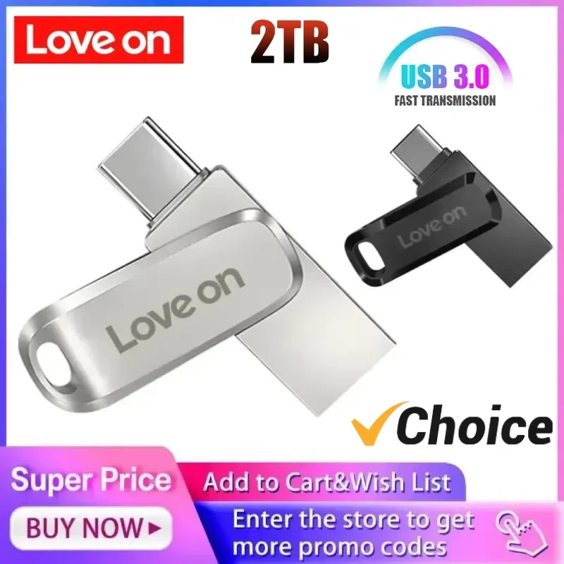 Pendrive 2TB USB Flash Drive asli, 1T logam kapasitas nyata stik memori kecepatan tinggi penyimpanan untuk Laptop/Tablet Ps4/PS5