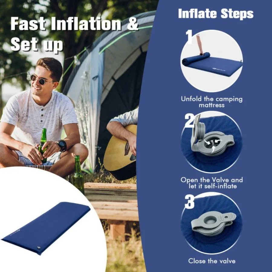 

Selfinflating Lightweight Folding Foam Sleeping Cot with Storage bag