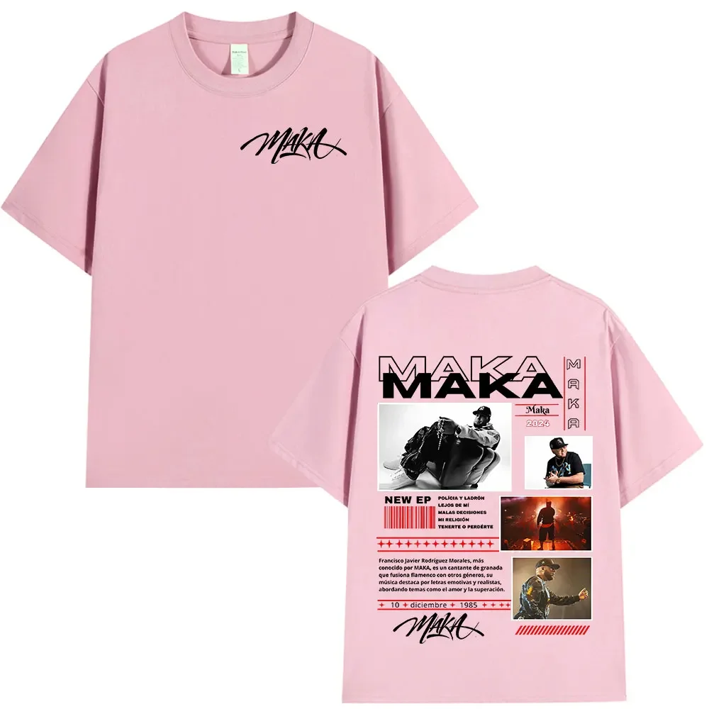 Rapper Maka Tour Merch T Shirts Men Women Clothing Fashion Vintage T-shirt Cotton Casual High Quality Cotton T Shirt Streetwear image 5