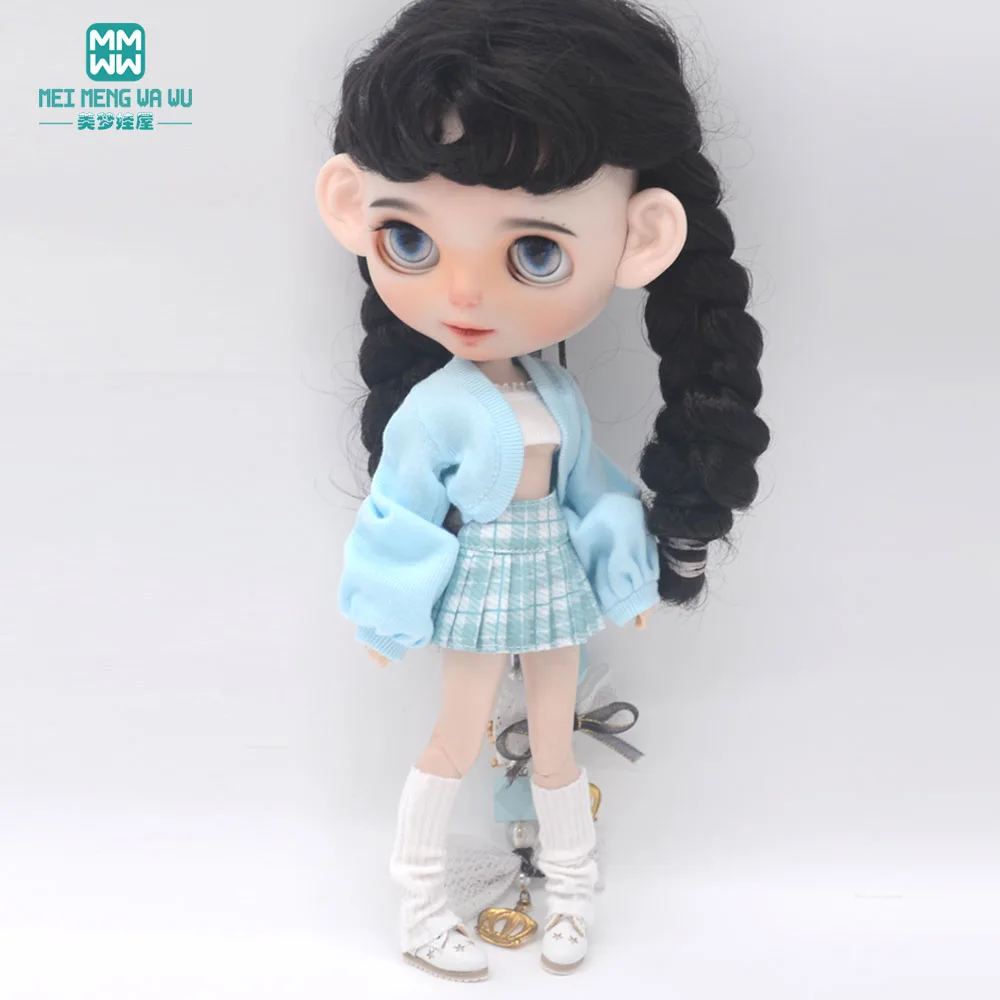 Blyth Clothing Azone OB22 OB24 Doll Accessories Fashionable high-waisted sweater, short skirt, underwear, socks set Toy Gifts