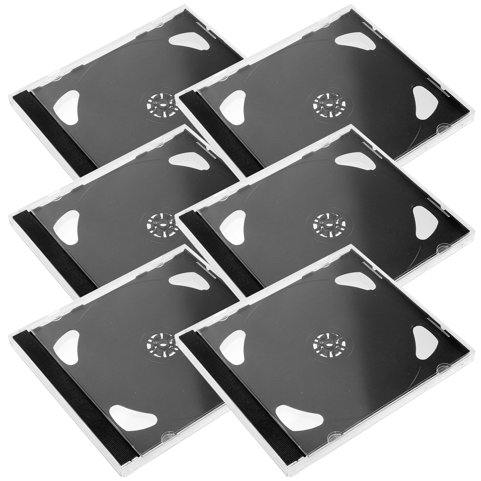 

6pcs Clear Plastic CD Cases Sturdy Storage for DVDs Discs Numbered Premium Material CD Box Small Case Organizer