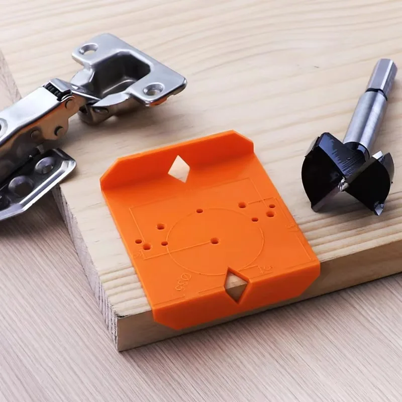 35/40mm Door Hinge Hole Jig Woodworking Template Locator Hinge Boring Drill Bit Guide for Wooden Door Hinge Installation