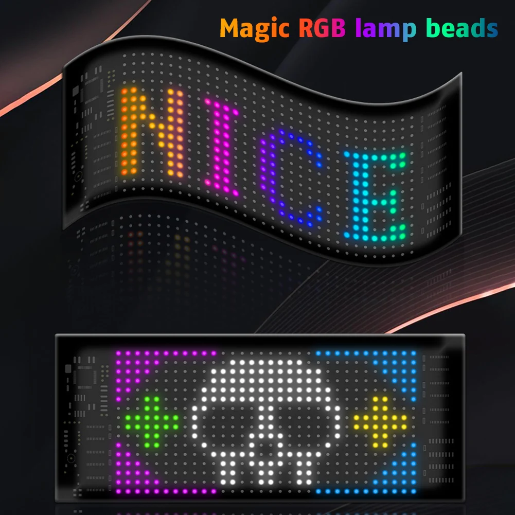 USB Car Display Scrolling LED Signs 5V RGB Remote APP Control Flexible Pattern Graffiti Scrolling Car LED Matrix Pixel Panel