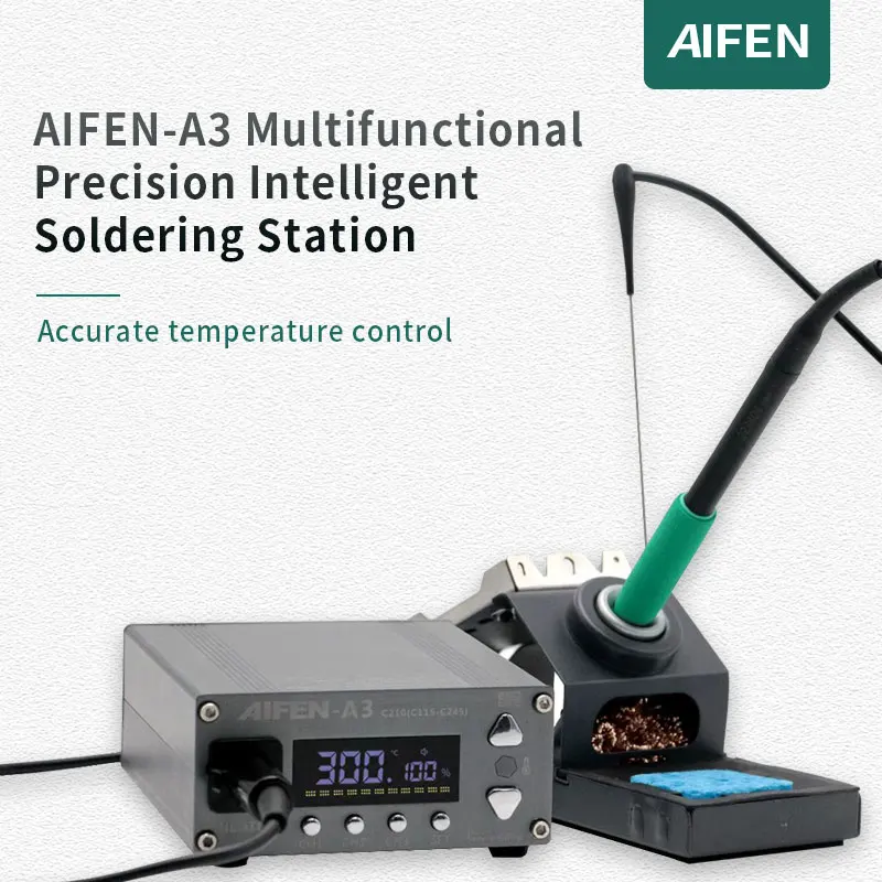 AIFEN A3-Soldering Estação Compatível Pontas De Ferro De Solda, T210, T245, T115 Handle, 120W, Soldagem Eletrônica, Estação de Retrabalho Ferramenta
