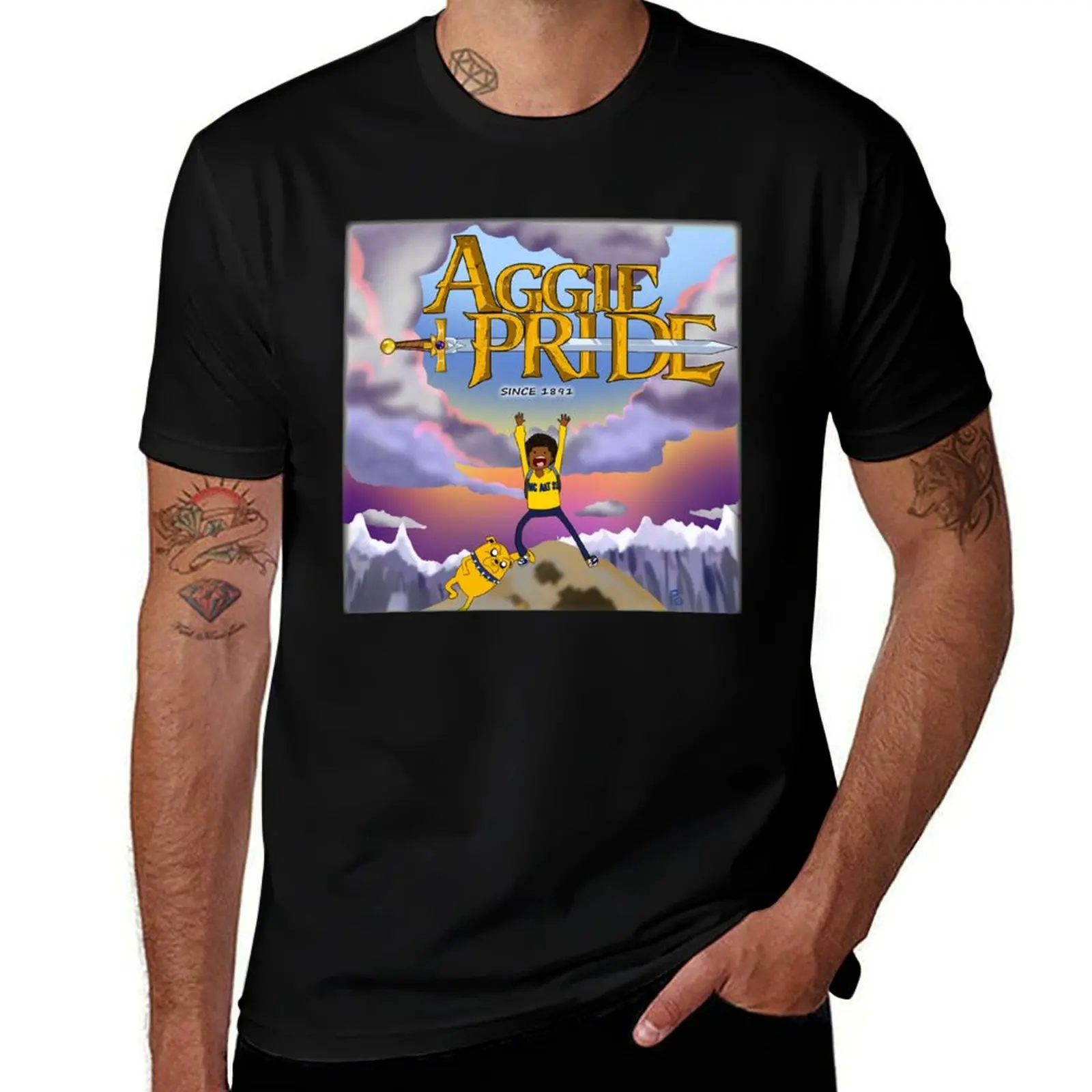 

Aggie Pride fade (afro) T-Shirt t shirts for man graphic funny t shirt custom print T-Shirt