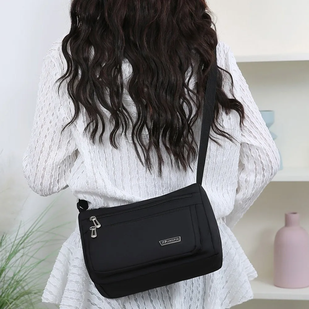 Simple Casual Crossbody Bag Multi-Functional Large Capacity Messenger Bag Lightweight Shoulder Bag Women