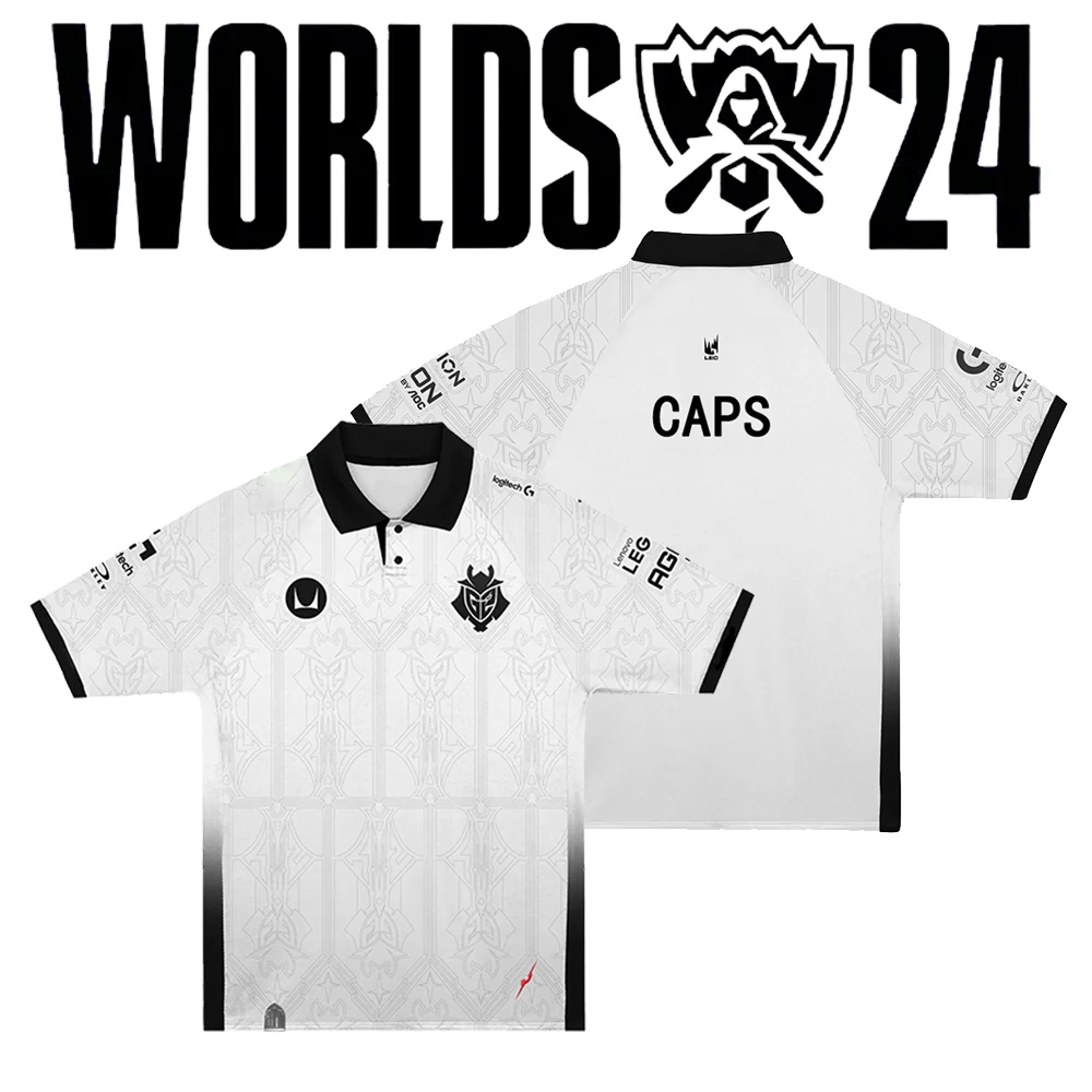 2024 novo g2 e-sports club finalidades mundiais camisa limitada league of legends leec polo suporte uniforme da equipe bonés fãs moda topos