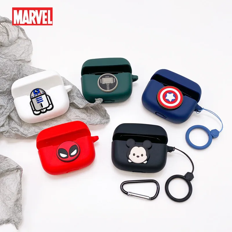 Чехол для наушников с героями мультфильмов Marvel для FIIL CC PRO, силиконовые беспроводные наушники-вкладыши Bluetooth, защитный чехол с зарядным устройством и ремешком