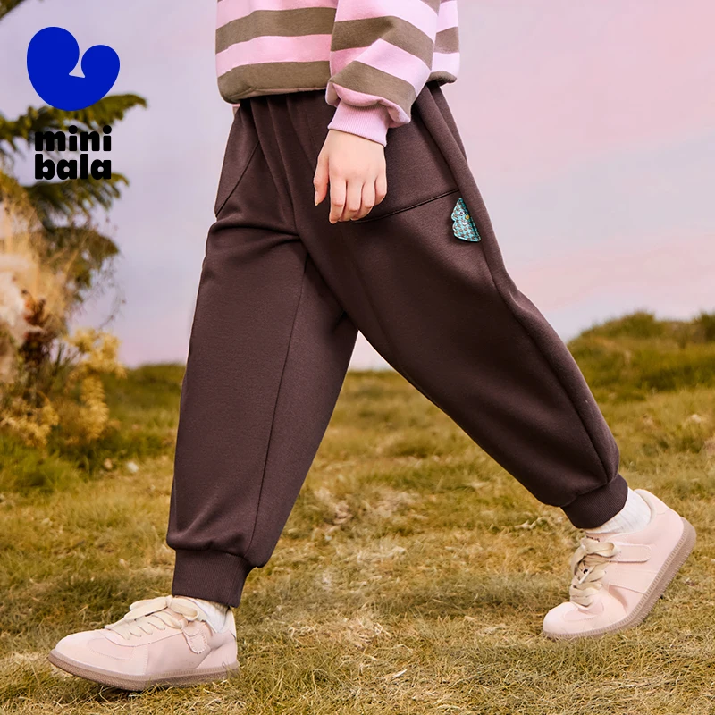 سروال أطفال صغير بالا 2025 شتاء جديد مبطن بالصوف بنطلون مريح فضفاض #2