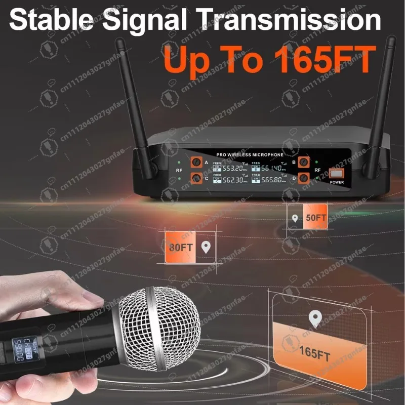 Factory Price X4 Professional One-to-4 Handheld Lightweight Portable Wireless Microphone Karaoke