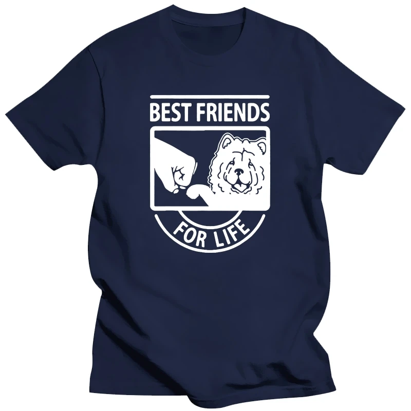

Забавные футболки Chow Chow Best Friends for Life, хлопковая уличная одежда с короткими рукавами и круглым вырезом в стиле Харадзюку, мужская футболка с собакой и папой