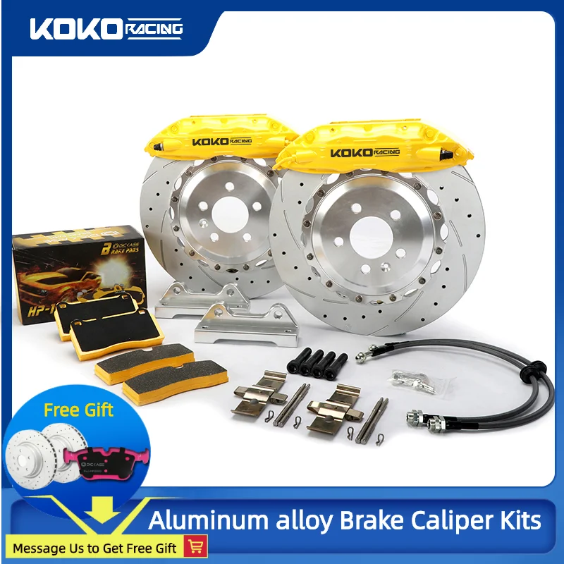 KOKO Racing Aluminum Brake Kits Big 4 Pot Caliper Covers with 300mm/285mm Disc Rotor for Suzuki Swift 2007 up to now