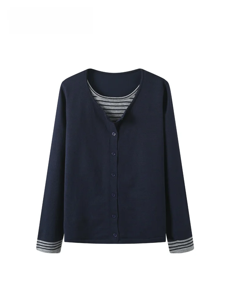 

CaraCLUB plus Size Long Sve round Ne Knitwear Casual Loose Fit Women's Faion Autumn Top Slimming Effect Two-Piece Look