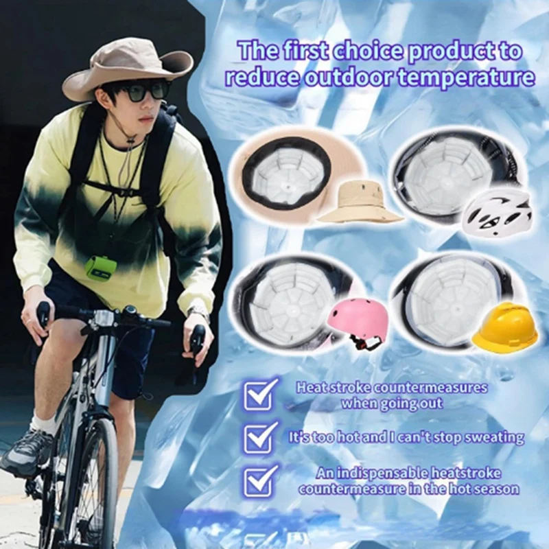 Reusable Head Cooling Safety Hat With Ice Bag Pad, Prevent Heat Stroke, Head Cooling Cap For Summer