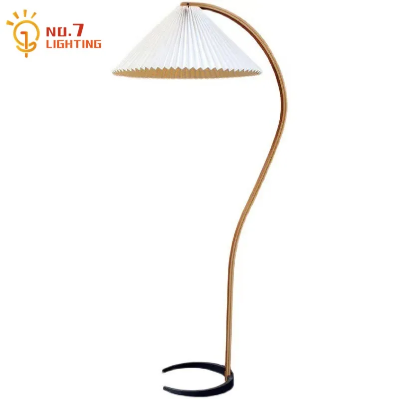 Spanish Design Minimalist Solid Wood Corner Floor Lamp LED Atmosphere Vertical Table Lamp Villa Living/Model Room Sofa Study Bar