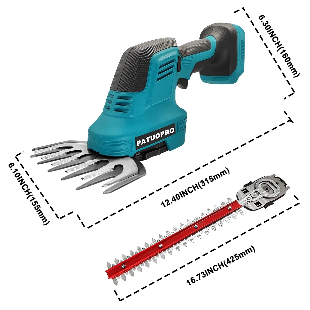 Imagem -03 - Cordless Elétrica Hedge Trimmer Recarregável Handheld Grass Cutter Garden Hedge Trimmer Fit Makita 18v Bateria 21v em 1