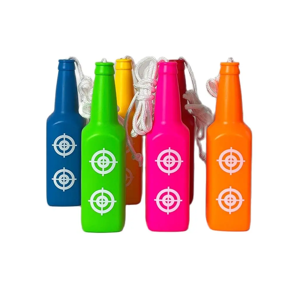 

Six-Pice-Pack Plastic ABS Shooting Bottle Multi-colors Options With String