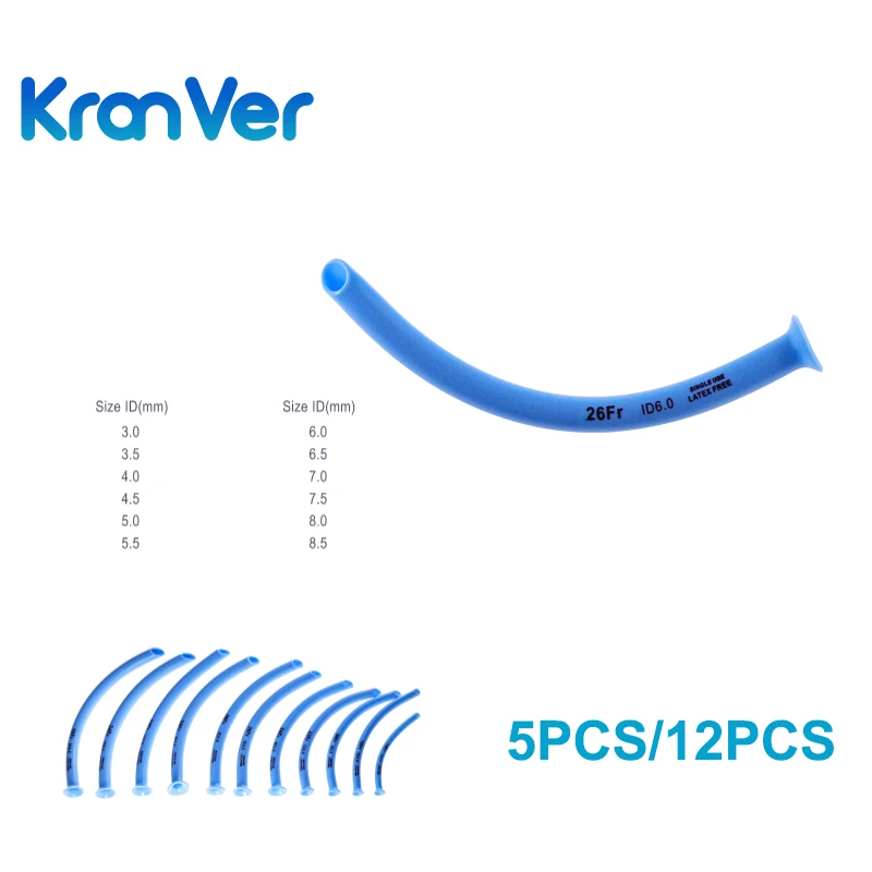 

KranVer 5/12 шт. назально-фарингеальные воздуховоды для улучшения сна, инструмент для оказания первой помощи при проблемах с носоглоткой и дыхательными путями