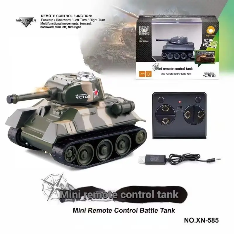 新しいミニリモコン戦車シミュレーション四方向ワイヤレス充電子供用リモコンカー軍事玩具