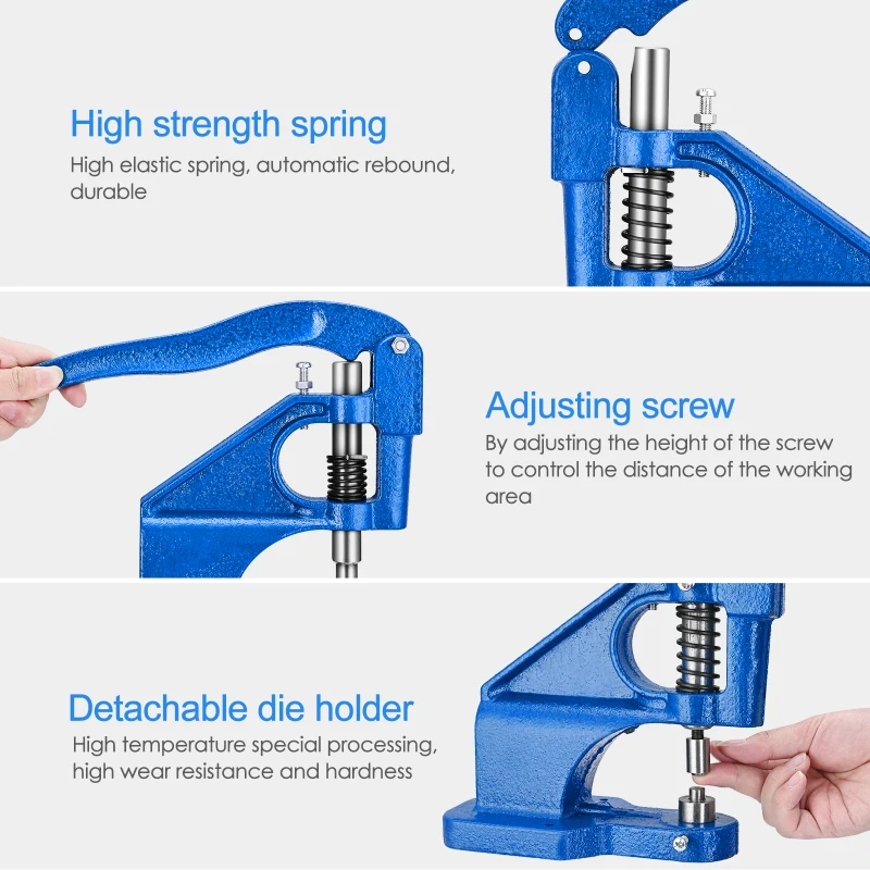 Oczko nit przycisk zatrzaskowy z prasa ręczna instalacja maszynowa prasa matrycowa zestaw form zestawy do skórzanego rzemiosła torba na buty pas
