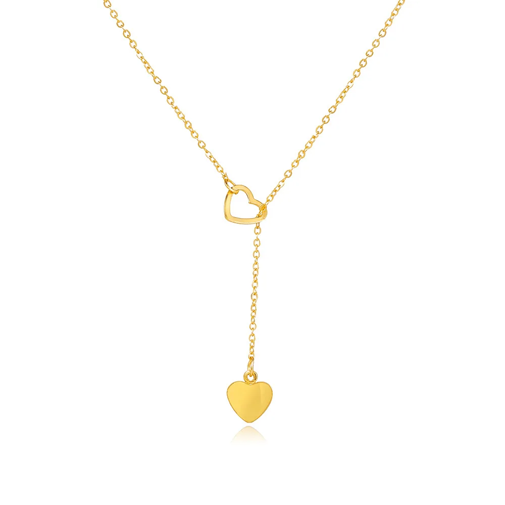 New heart -shaped clavicle chain Creative simple peach heart love pendant women\'s Y -type necklace