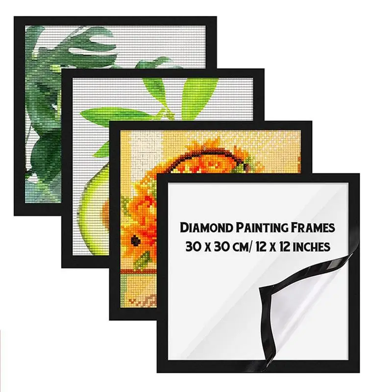 12x12 Inch Rhinestones Painting Frame Magnetic Picture Frames Square Photo Frame Painting Accessories Home bedroom Decor