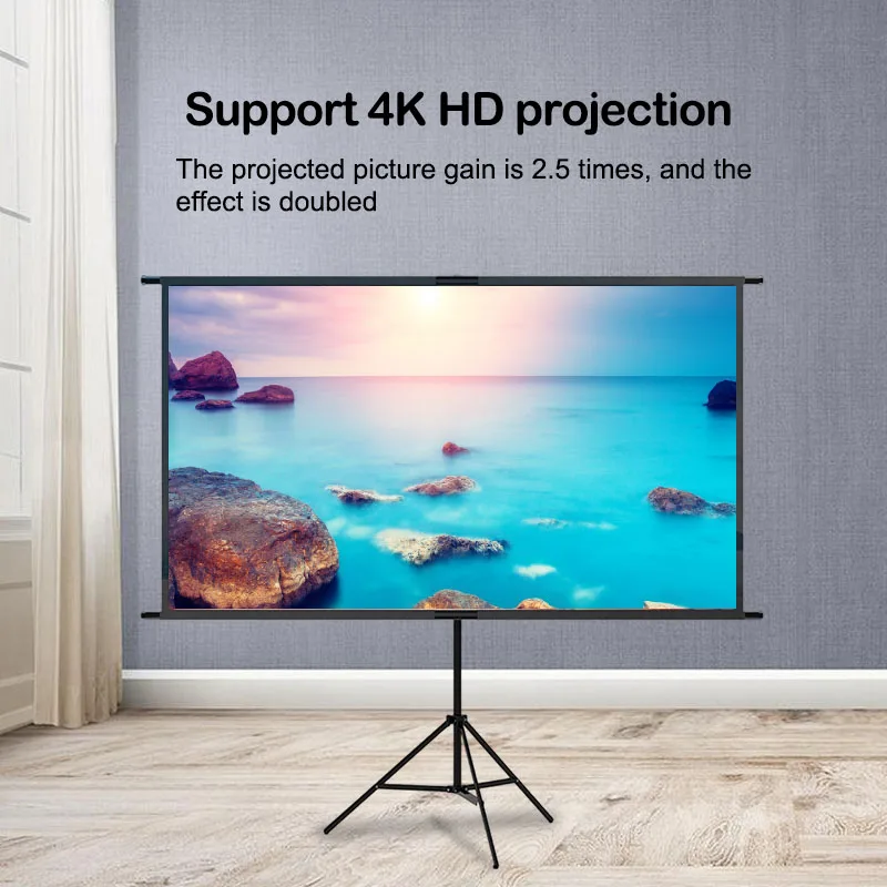 Schermo con staffa triangolare singola, facile da installare, ampio schermo mobile, adatto sia per uso interno ed esterno