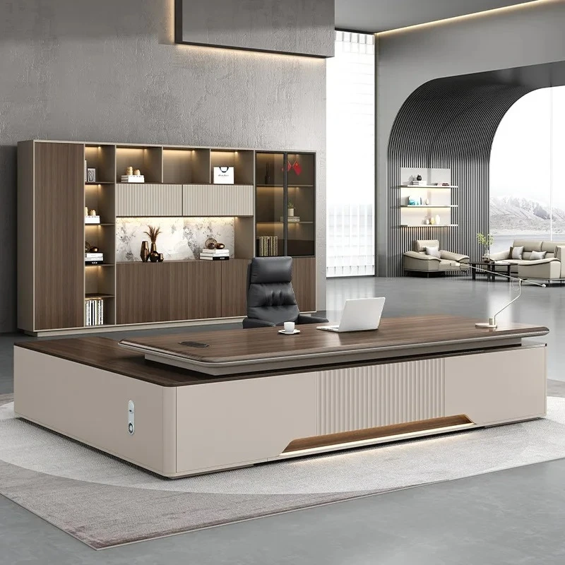 

Luxury style high-end boss office desk, modern minimalist CEO manager large office desk