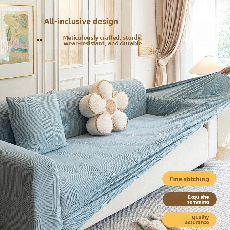 1PC Jacquard Stretch Sofa Cover All-Inclusive Elastic Slipcover for Living Room Full Wrap Anti-Slip Universal1/2/3/4 Seater Home