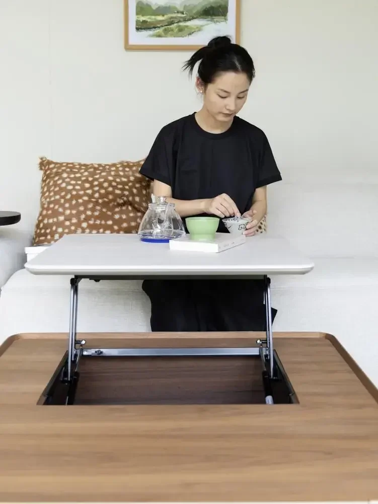 Lifting coffee table spar desktop saddle leather livin g ro om m ain coff e table support frame