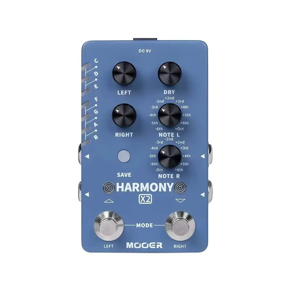 For Double MOOER Harmony X2 Pedal Nail Double Channel Harmony Single Block Effect Mixer & Independent two output modes