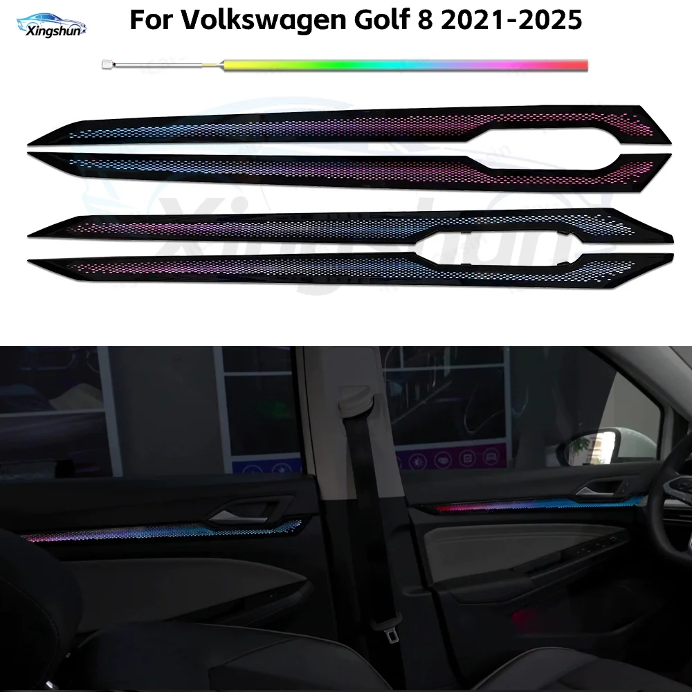 

Обновленная светодиодная атмосферная подсветка салона Symphony для Volkswagen VW Golf Mk8 2019-2025: Декоративные полосы и аксессуары